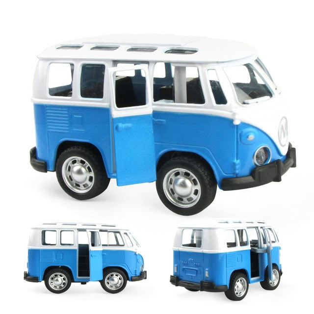 minibus jouet bleu